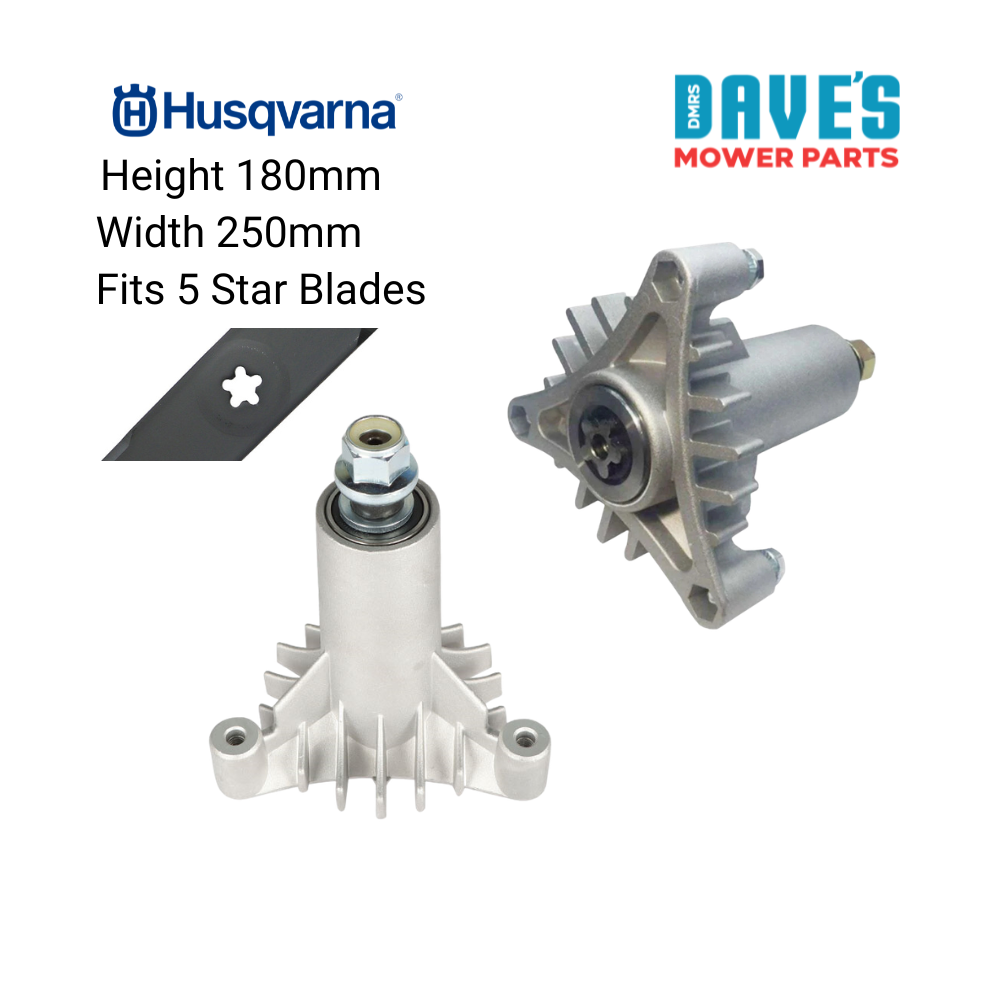Husqvarna Deck Spindle 3 Bolt Using 5 Star Blades | DMP_B1RS25 Replaces 532130794, 539110158