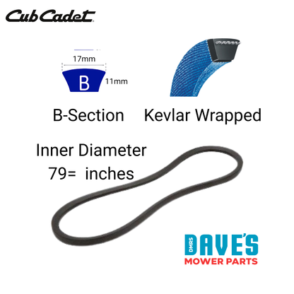 Cub Cadet Z-Force 44 Inch Deck Belt | DMP_B79K Replaces 00050441