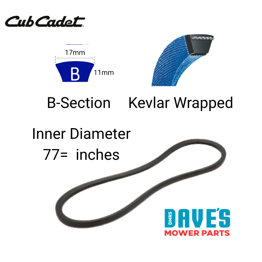 Cub Cadet Z-Force PTO Belt 48 Inch Deck | DMP_B77K Replaces 01009787P