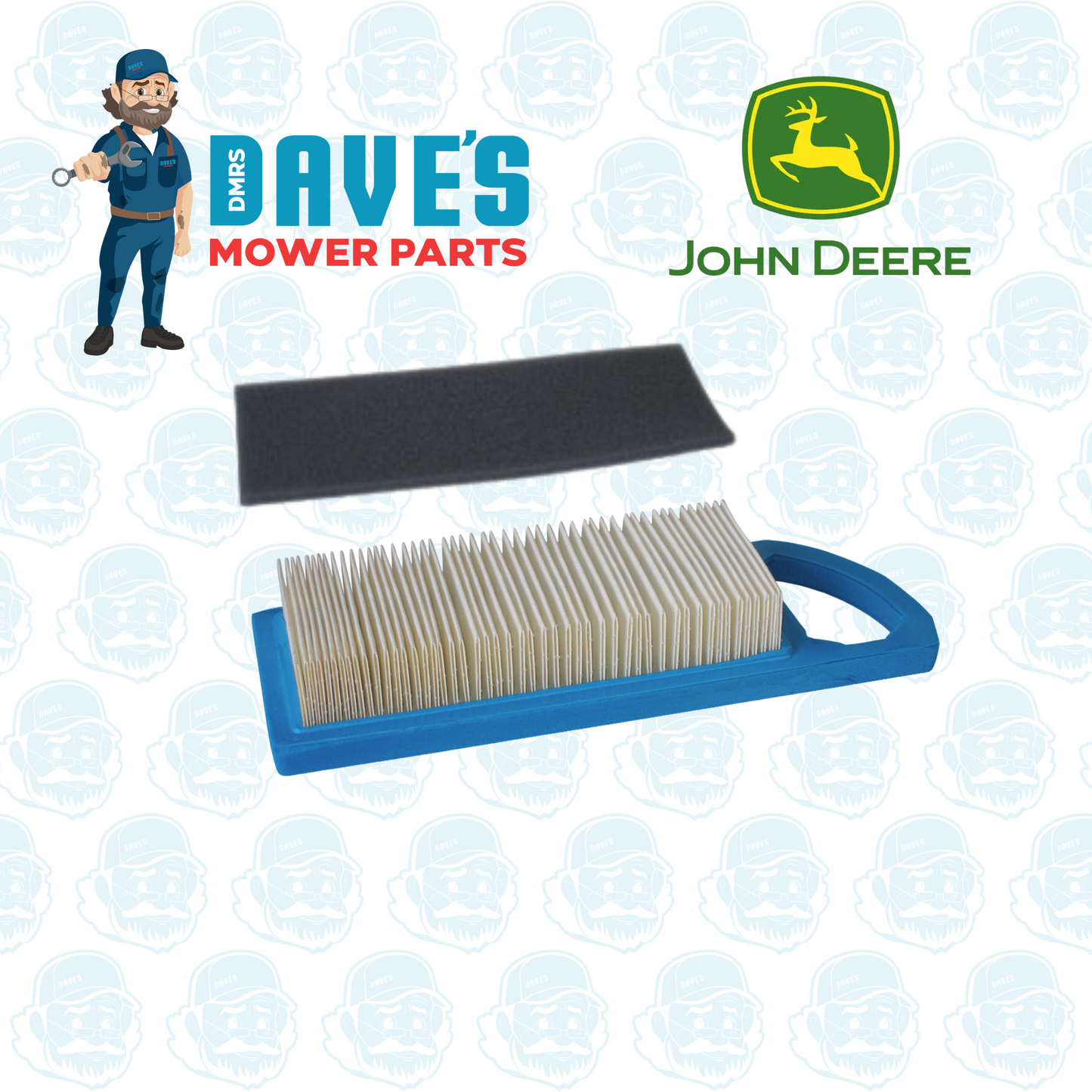 Long Panel Air Filter JOHN DEERE Ride Ons with 14 - 19.5Hp I/C & INTEK Engines GY20573, M149171