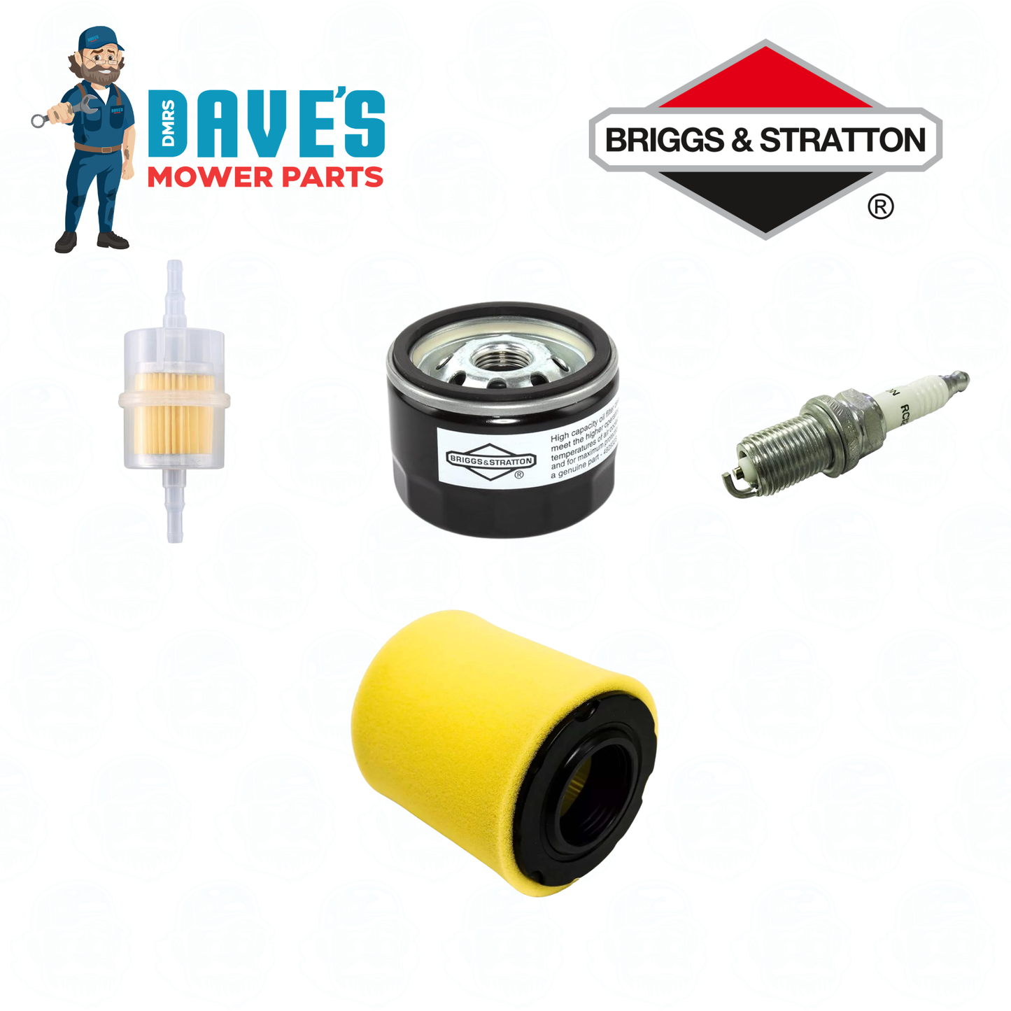 Service Kit to suit Briggs & Stratton 11HP Short Round Air Filter