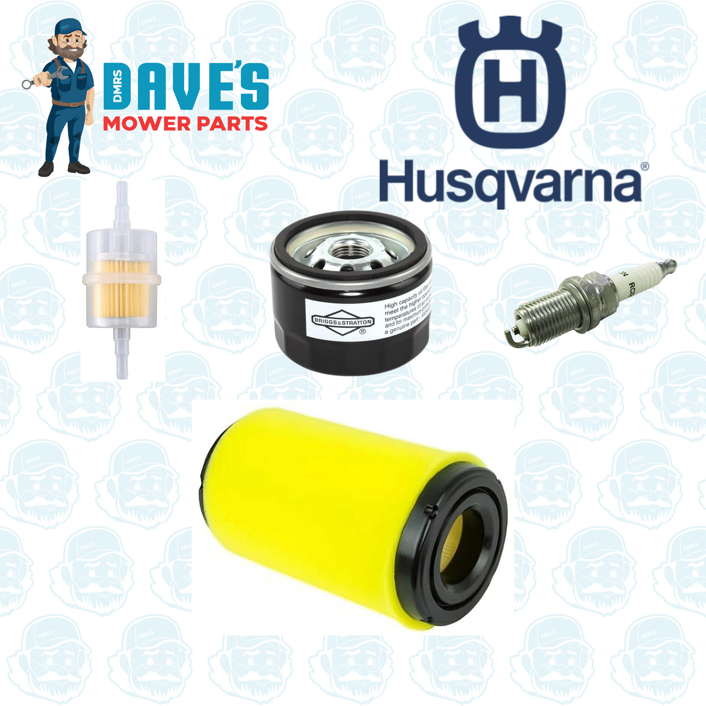 Service Kit HUSQVARNA Ride On Mowers LT19538, LTH2038 Select Briggs & Stratton 31 & 33 Series Engines