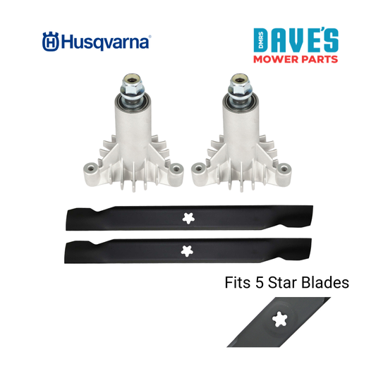 Husqvarna 42" Deck 3 Bolt Spindle & Blade Kit | Replaces 532130794, 539110158
