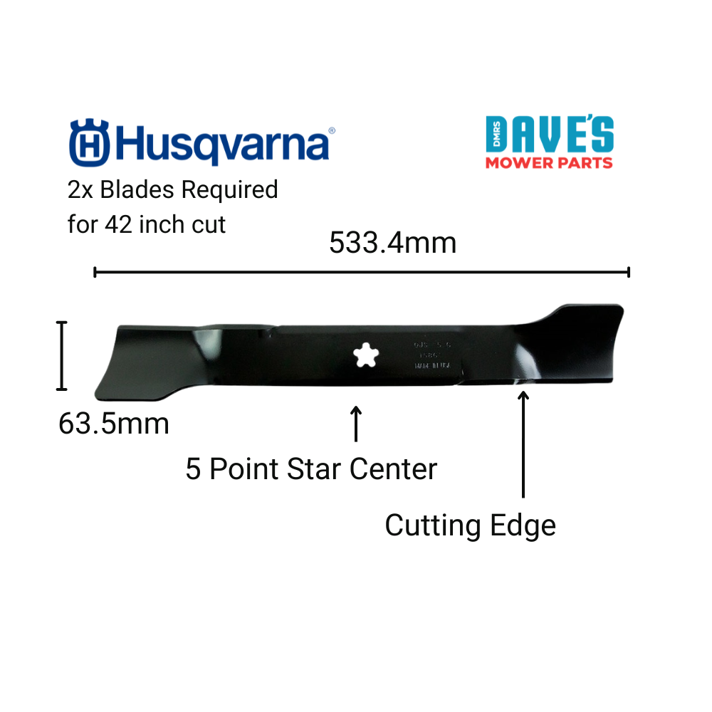Husqvarna 42" Fabricated Deck Spindle and Blade Kit | Suits ClearCut Deck Spindles 539131898 Blades 586918102