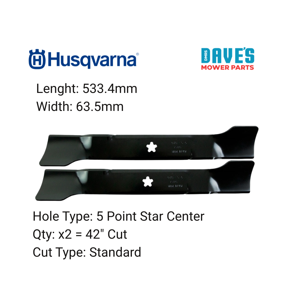 Husqvarna 42" Fabricated Deck Spindle and Blade Kit | Suits ClearCut Deck Spindles 539131898 Blades 586918102