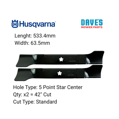 Husqvarna 42" Fabricated Clear Cut Deck Ride On Mower Blades | DMP_BLR8425 replaces 586918102