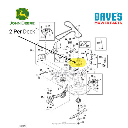 John Deere Spindle Deck Pulley | DMP_PUL7737 Replaces GX20367