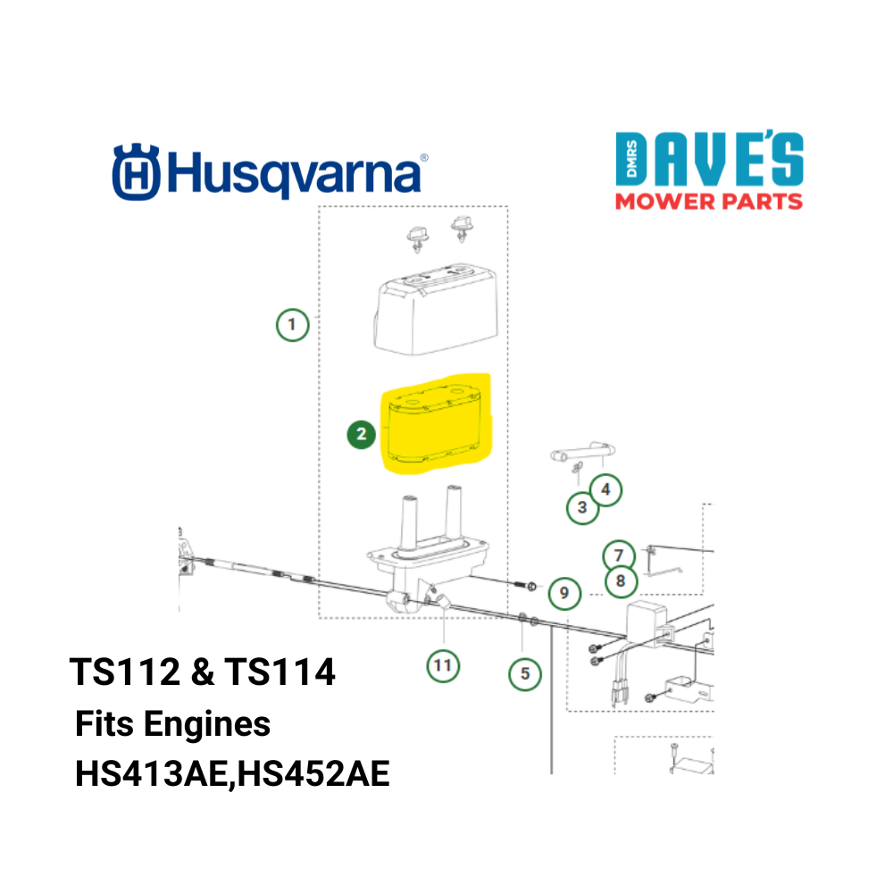 Husqvarna TS112 Engine Service Kit Ride On Mowers | Fits Engines HS413AE Single Cylinder Engines