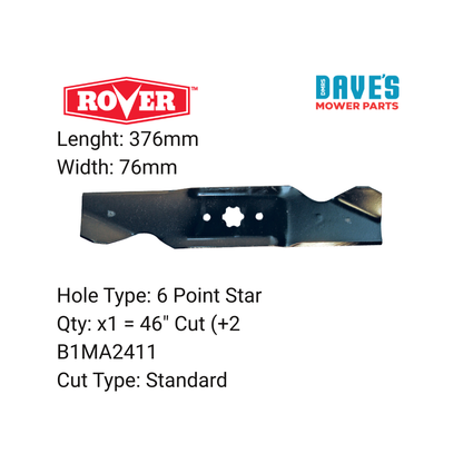 Rover 46 Inch Ride On Mower Standard Blade | DMP_B1MA2412 replaces 942-0543
