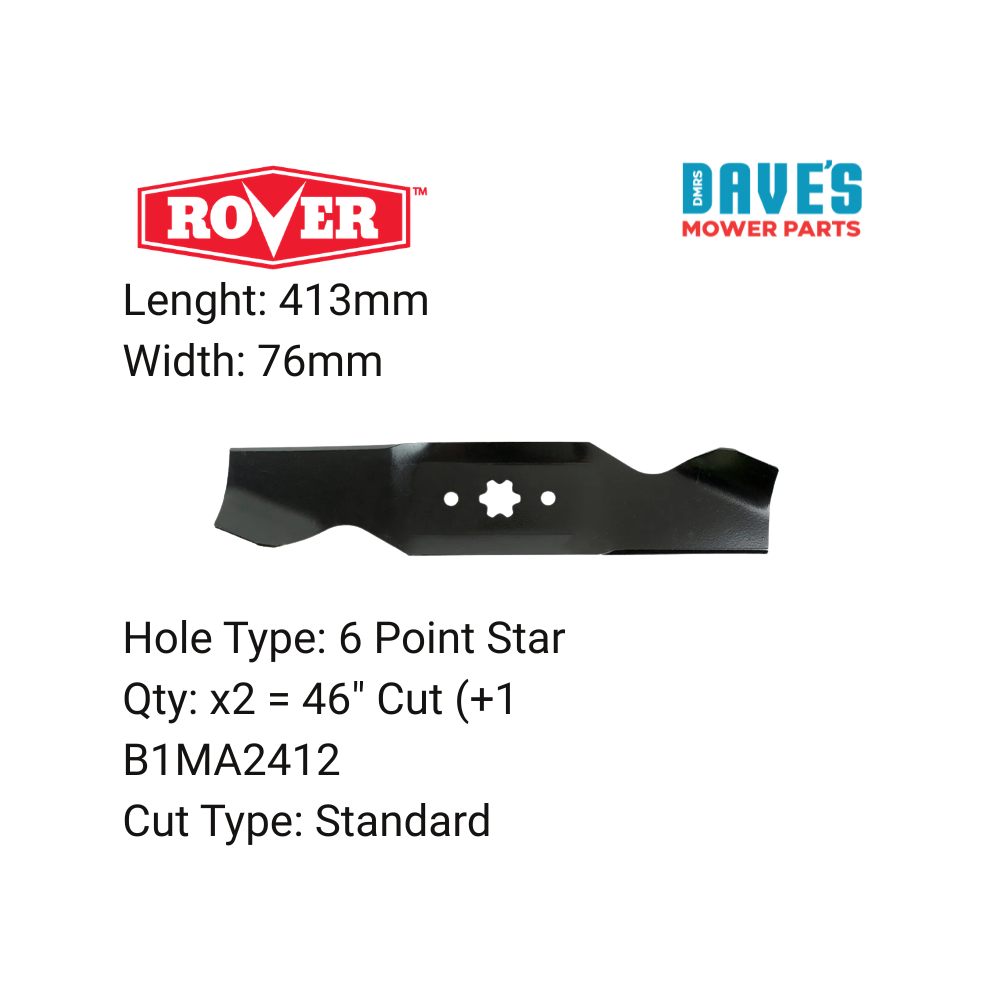 Rover 46 Inch Ride On Mower Standard Blade | DMP_B1MA2411 replaces 942-0542