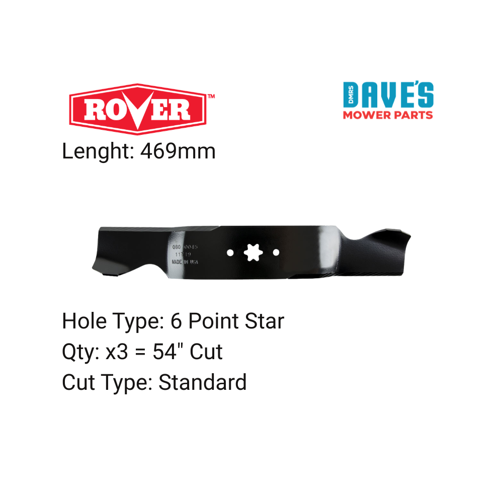 Rover 54 Inch Ride On Mower Standard Blade | DMP_BLR7645 replaces 942-0677