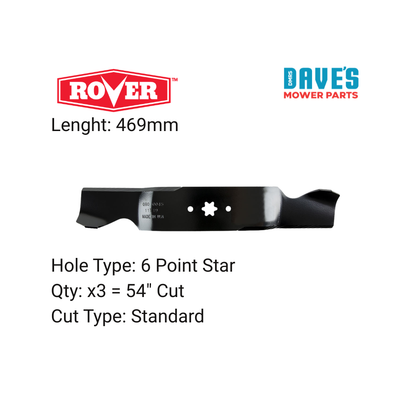 Rover 54 Inch Ride On Mower Standard Blade | DMP_BLR7645 replaces 942-0677