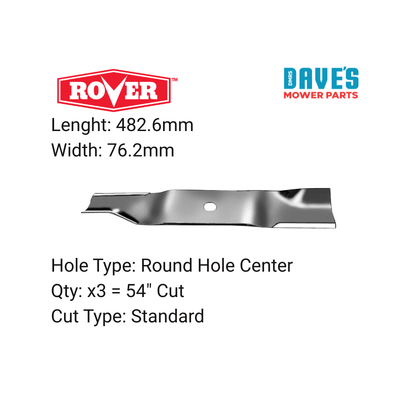 Rover 54 Inch Ride On Mower Standard Blade | DMP_BLR8461 replaces 942-04416