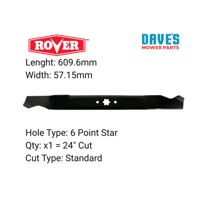 Rover 24 Inch Ride On Mower Standard Blade | DMP_BLR8307 replaces 942-0760A