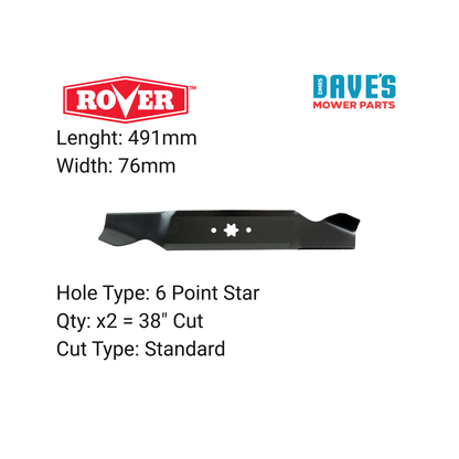 Rover 38 Inch Ride On Mower Standard Blade | DMP_BLR5701 replaces 942-0654