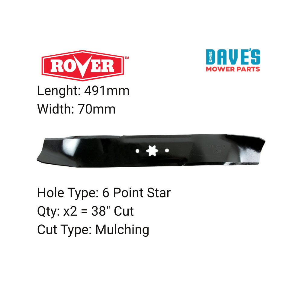 Rover Rancher 38 Inch Mulching Blade Ride On Mower | DMP_BLR5828 replaces 942-0610