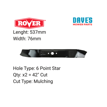 Rover 42 Inch Ride On Mower Mulching Blade | DMP_BLR5837 replaces 742-0616