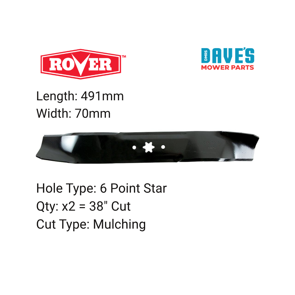 Rover Rancher 38 Inch Mulching Blade Ride On Mower | DMP_BLR5828 replaces 942-0610
