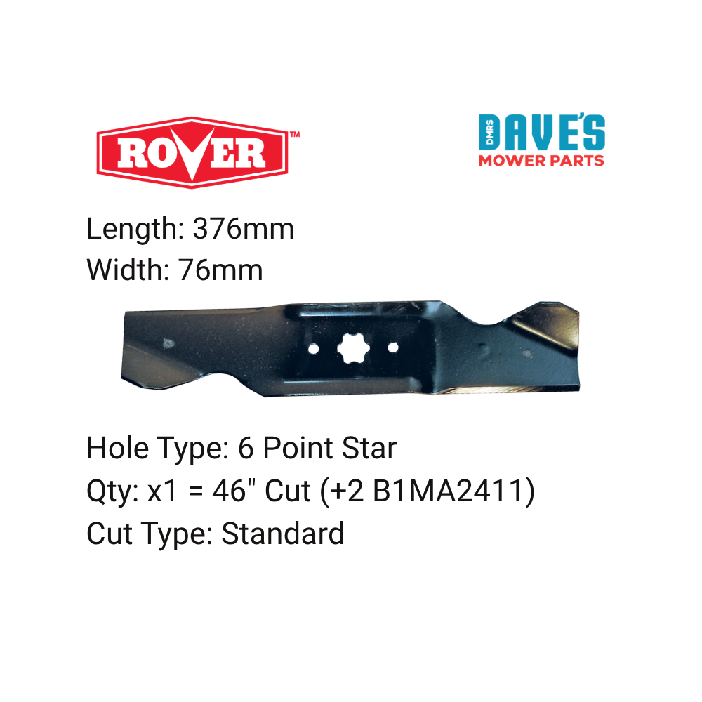 Rover 46 Inch Ride On Mower Standard Blade | DMP_B1MA2412 replaces 942-0543