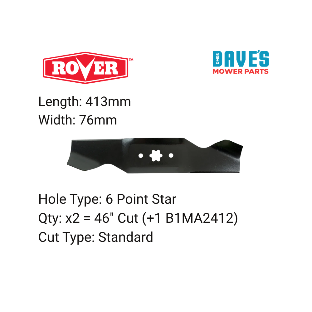 Rover 46 Inch Ride On Mower Standard Blade | DMP_B1MA2411 replaces 942-0542