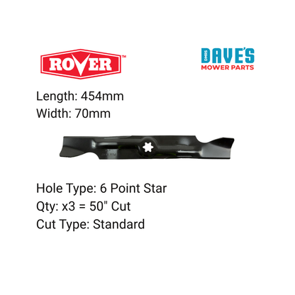 Rover Ride 50 Inch On Mower Standard Blade | DMP_BLR7572 replaces 942-04053B