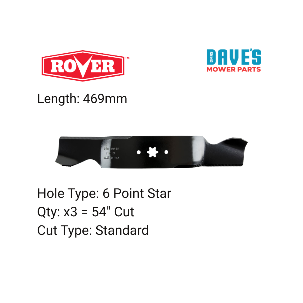 Rover 54 Inch Ride On Mower Standard Blade | DMP_BLR7645 replaces 942-0677