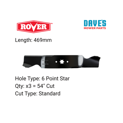 Rover 54 Inch Ride On Mower Standard Blade | DMP_BLR7645 replaces 942-0677