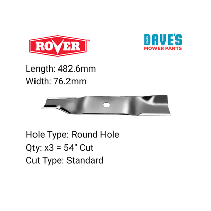 Rover 54 Inch Ride On Mower Standard Blade | DMP_BLR8461 replaces 942-04416