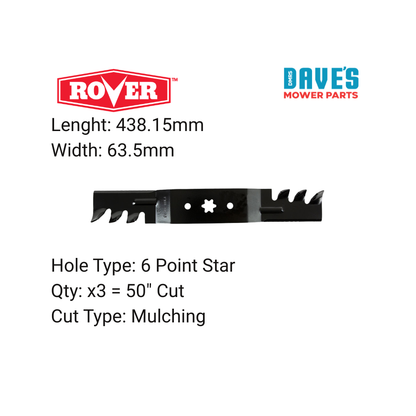 Rover 50 Inch Ride On Mower Gator Blade | DMP_BLR8446 replaces 742P05052-X