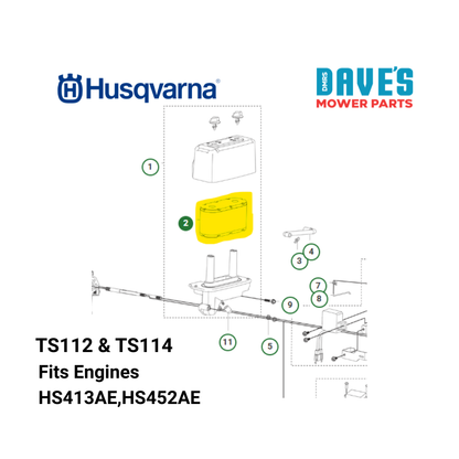Husqvarna TS112 & TS114 Ride On Mower Air Filter | DMP_599349040 Fits Engines HS413AE,HS452AE