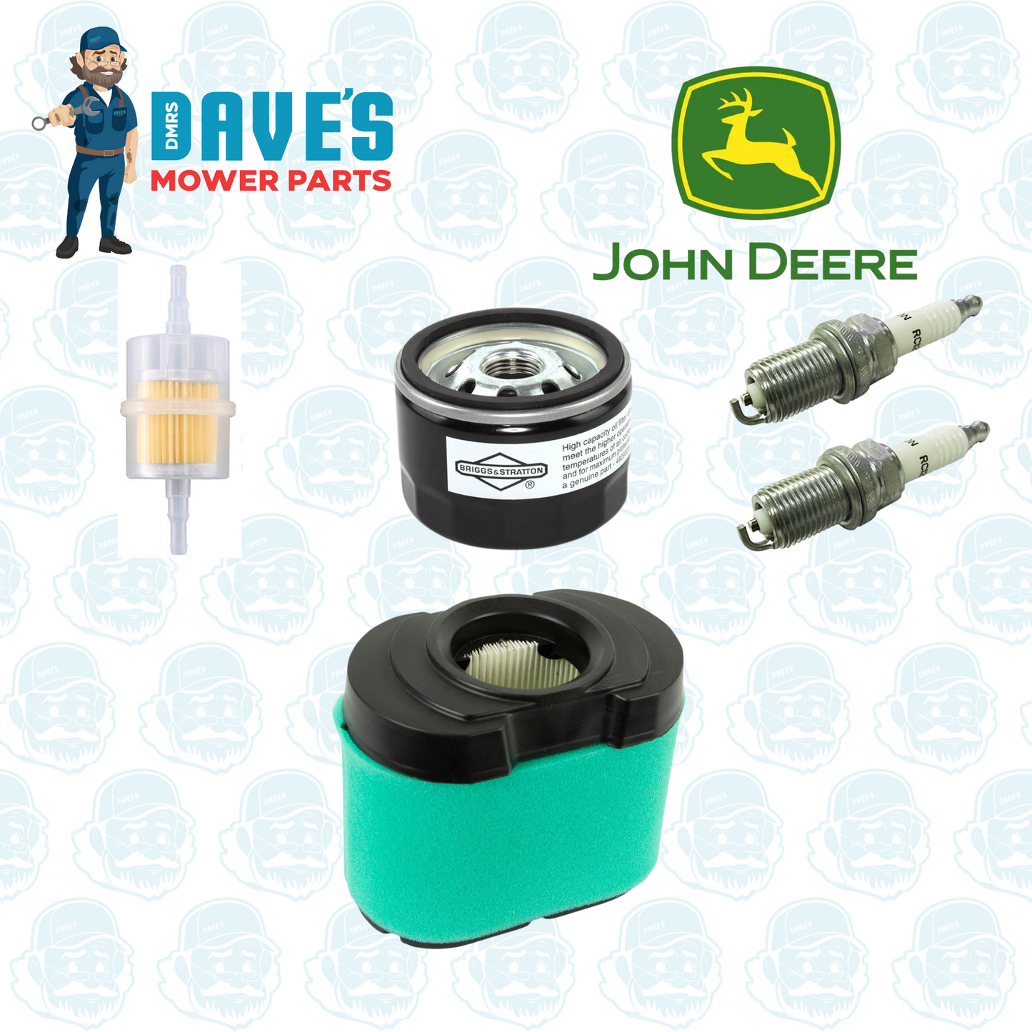 JOHN DEERE Service Kit D150, D160, LA115, LA165, LA175, Z245, Z425, LG264 Ride On Mowers with V-Twin B&S Engines 792105